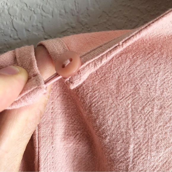 Zara Ruffle Yoke Cotton Blouse Cotton Peach - Picture 10 of 11